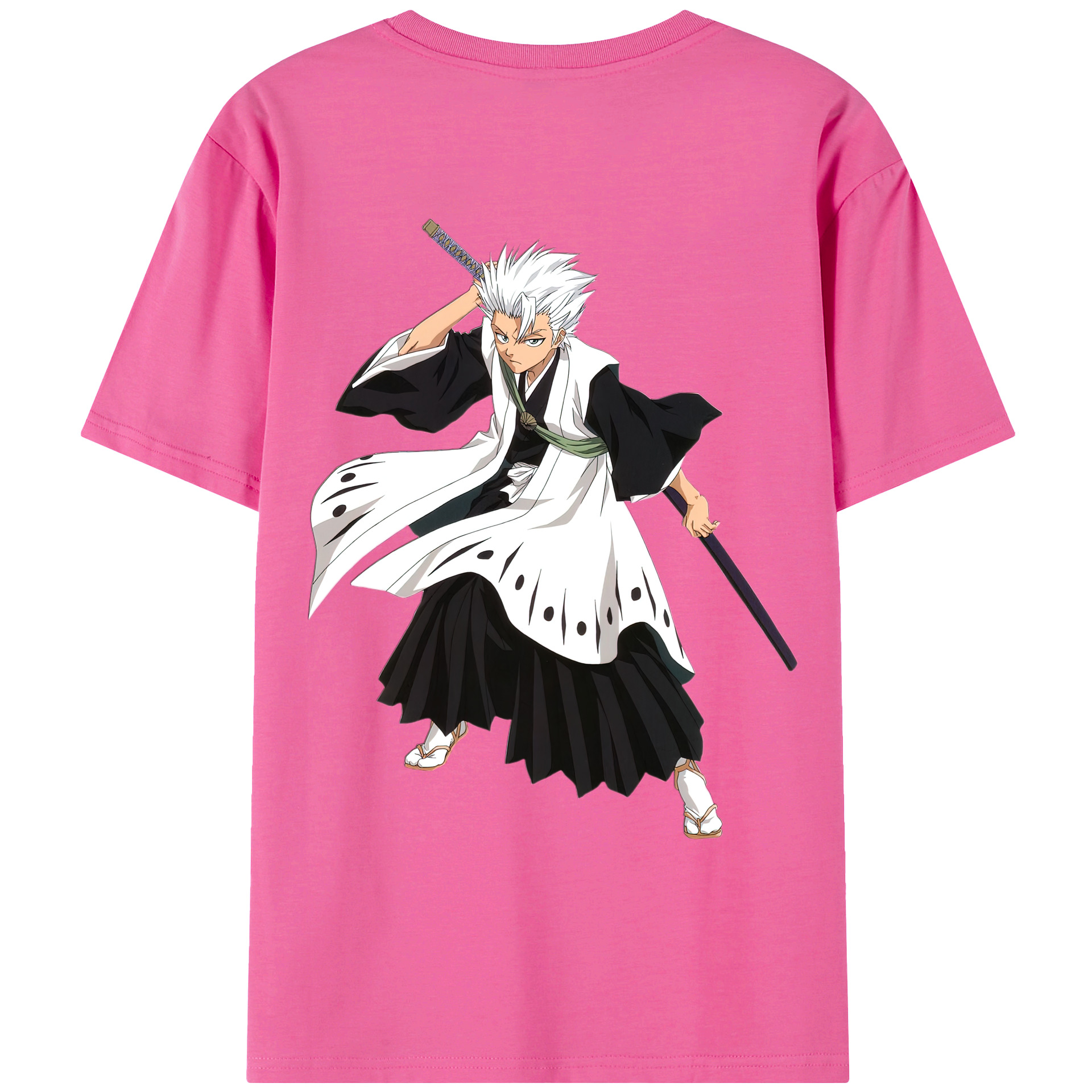 （画像用） ブリーチ 日番谷冬獅郎（ひつがや とうしろう） BLEACH Hitsugaya Toushirou レディース半袖Tシャツ(バックプリント)